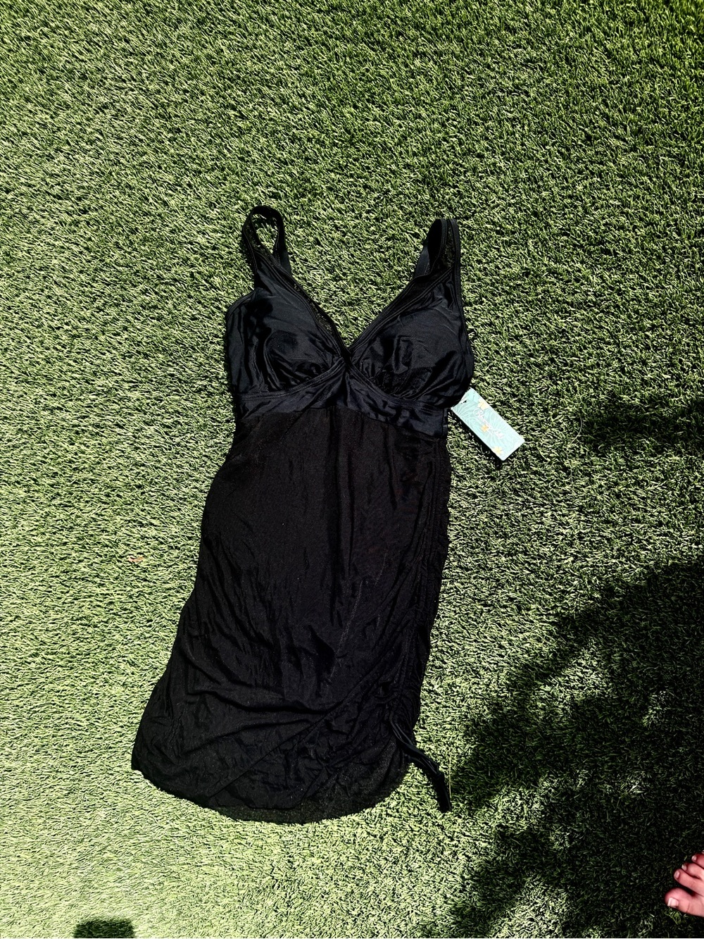 Black Women's one piece dress swimming suit